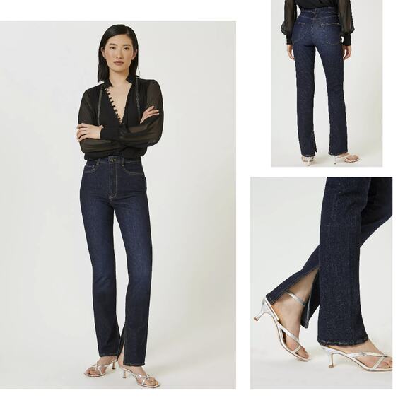 NEW Anthropologie Pilcro The Split Straight Jeans - 25 Waist - Picture 1 of 12